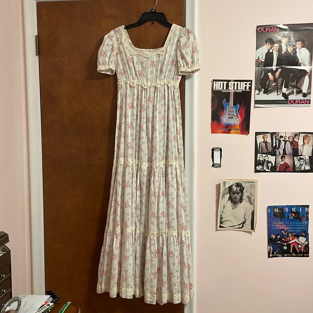 70s maxi empire waist prairie dress